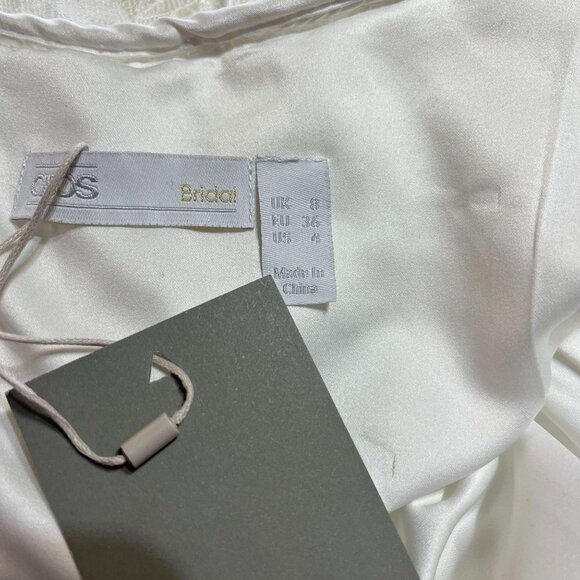 Asos Bridal Formal Spaghetti Strap Lace Dress NEW Size 4 US 36 EU - Picture 7 of 11